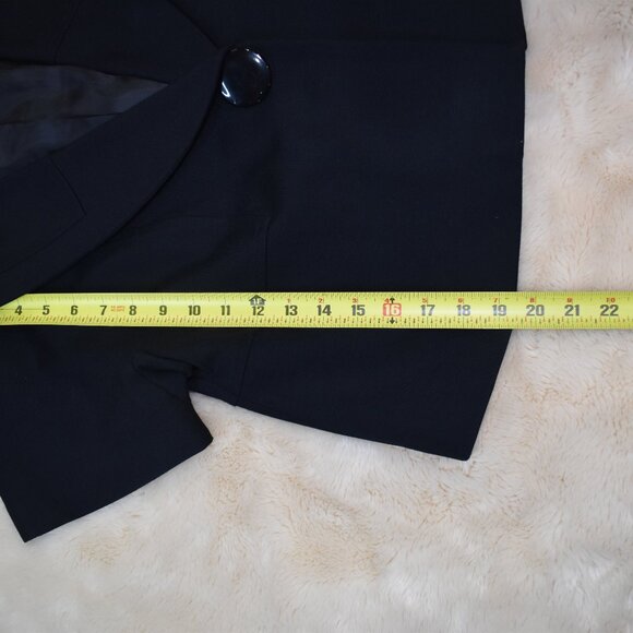 INC Black Cape Swing Jacket Size M Short Sleeve Blazer Chic Old Money Officewear - Picture 13 of 15